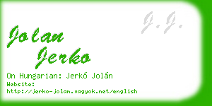 jolan jerko business card
